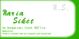 maria siket business card